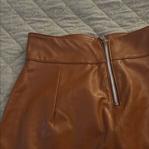Tan Vegan Leather Skirt